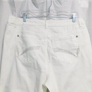 Style & Co. - White Denim Capri's with Embellished Pockets - 14W